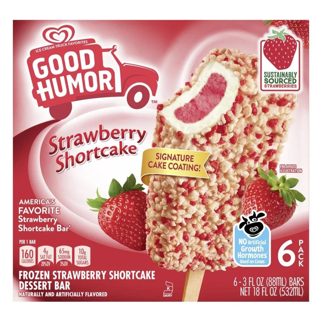 Good Humor Strawberry Shortcake Bar 6 Pack (532 ml)