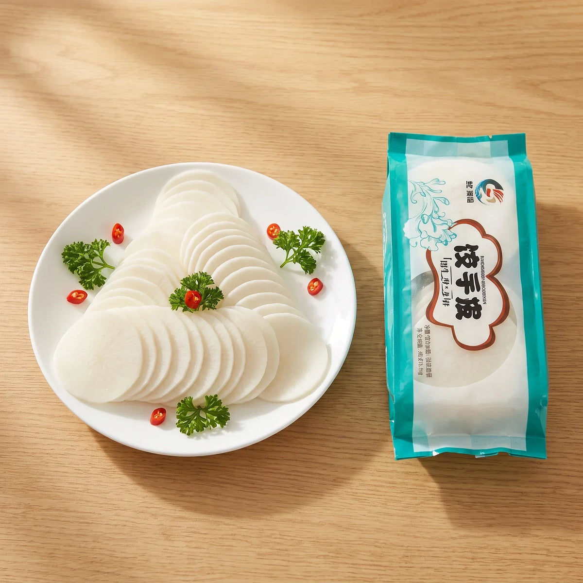 XI SHI Round White Wonton Wrappers - 4 pkt (2 kg)
