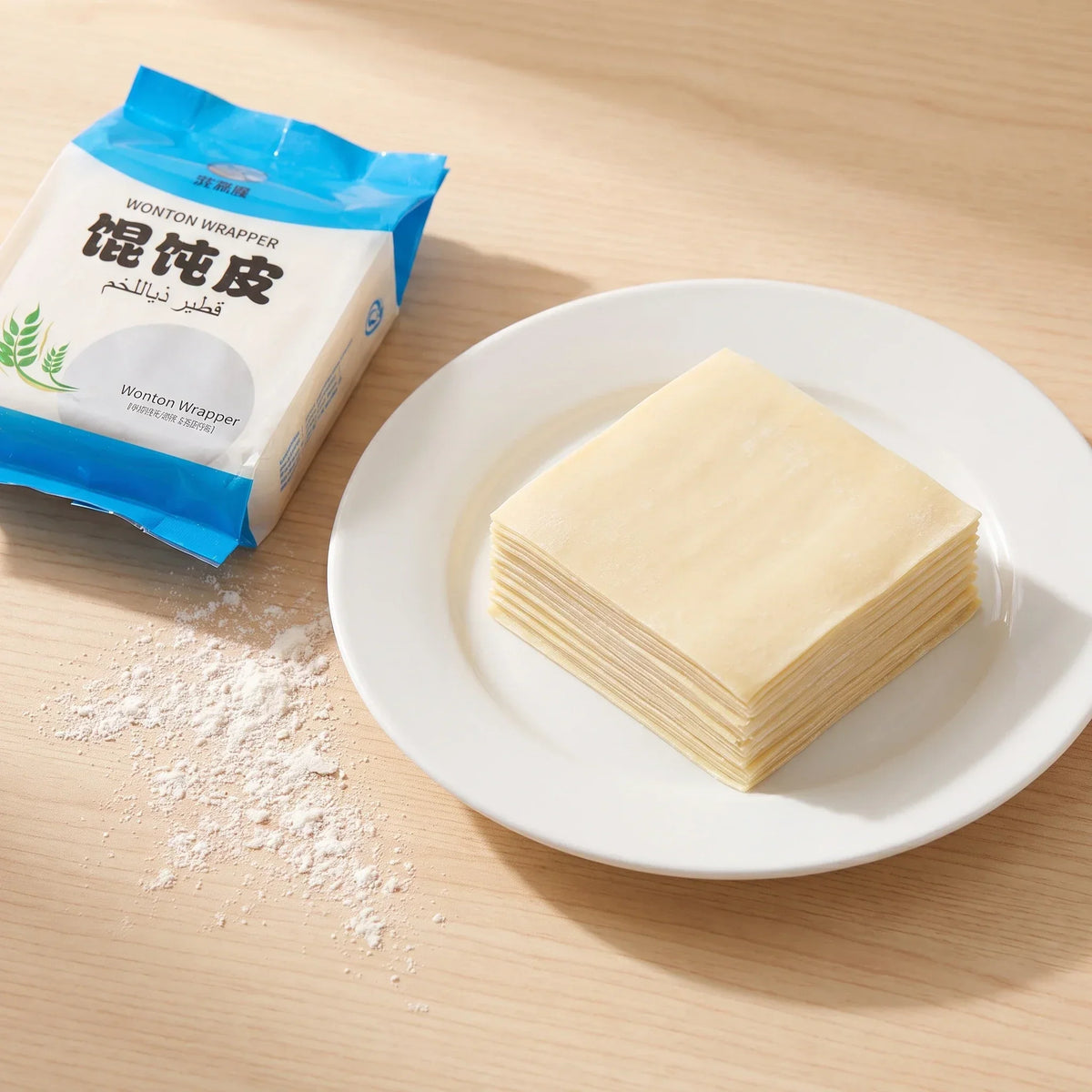 XI SHI Square White Wonton Wrappers - 5 pkt