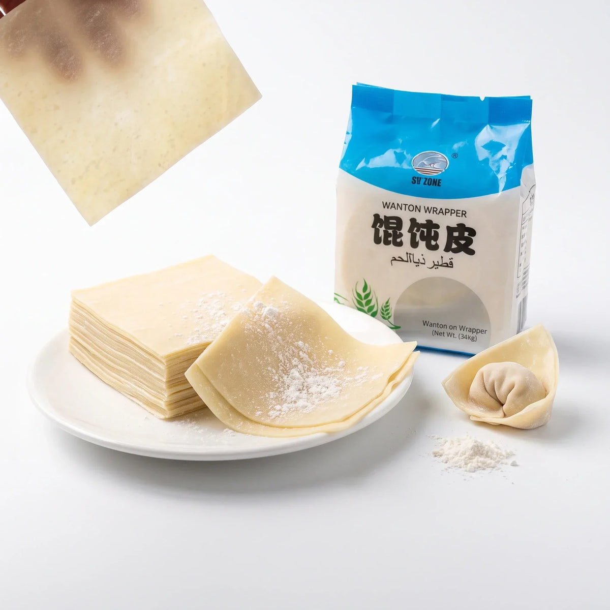 XI SHI Square White Wonton Wrappers - 3 pkt