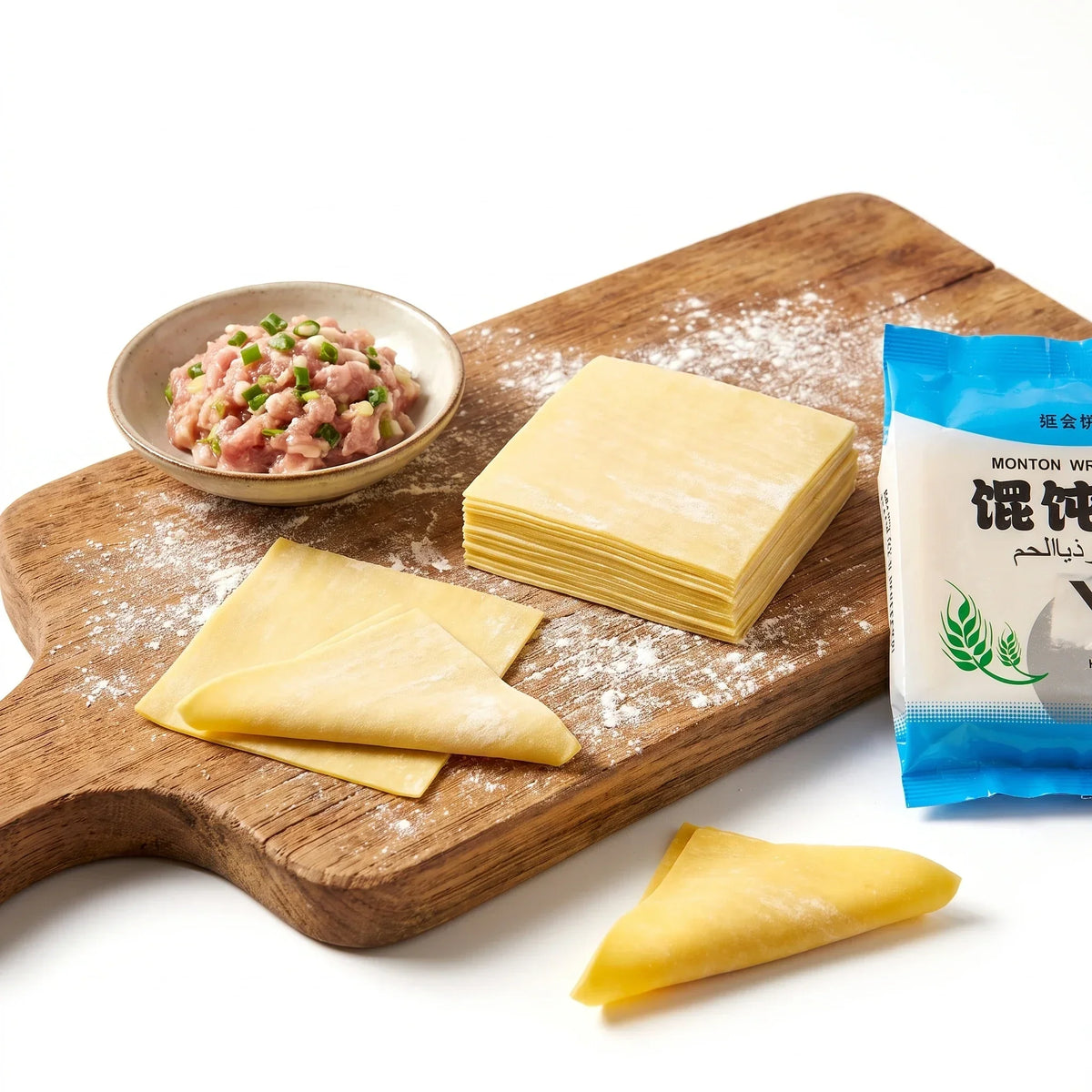 XI SHI Square Yellow Wonton Wrappers - 5 pkt