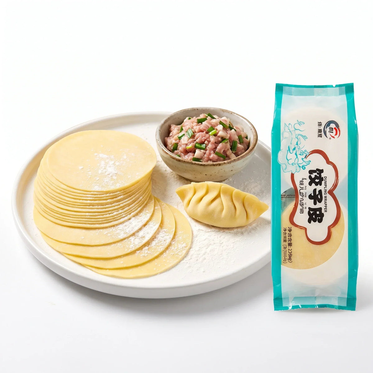 XI SHI Round Yellow Wonton Wrappers - 5 pkt