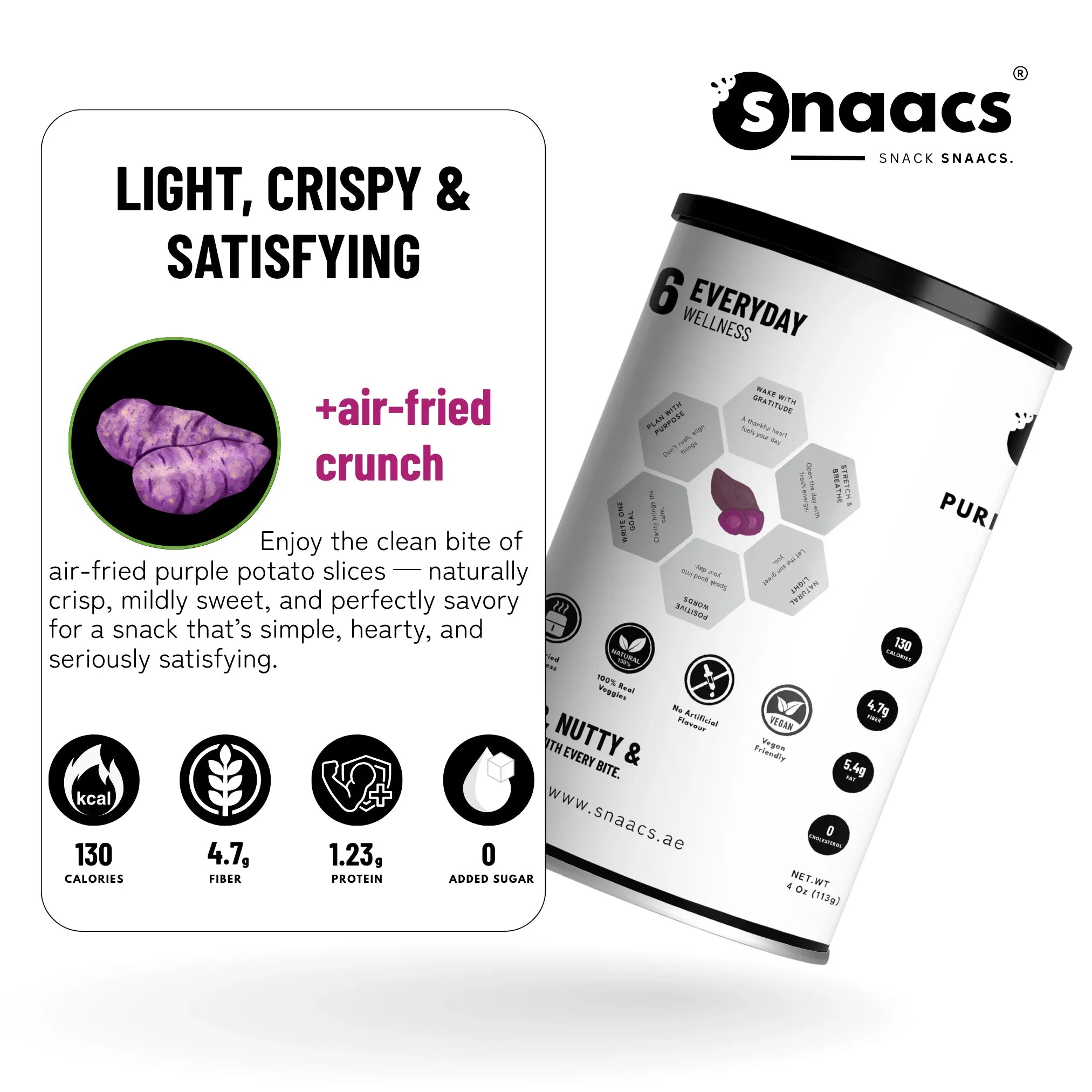 Snaacs Air Fried Purple Potato Slice 113g