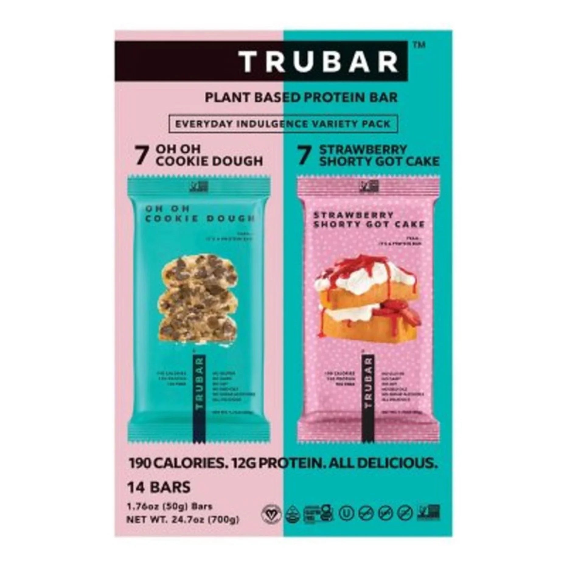 TRUBAR Plant Based Protein Bar Variety Pack 14ct.