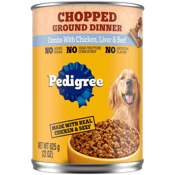 Pedigree Chopped Ground Dinner Combos With Chicken, Liver & Beef 375g