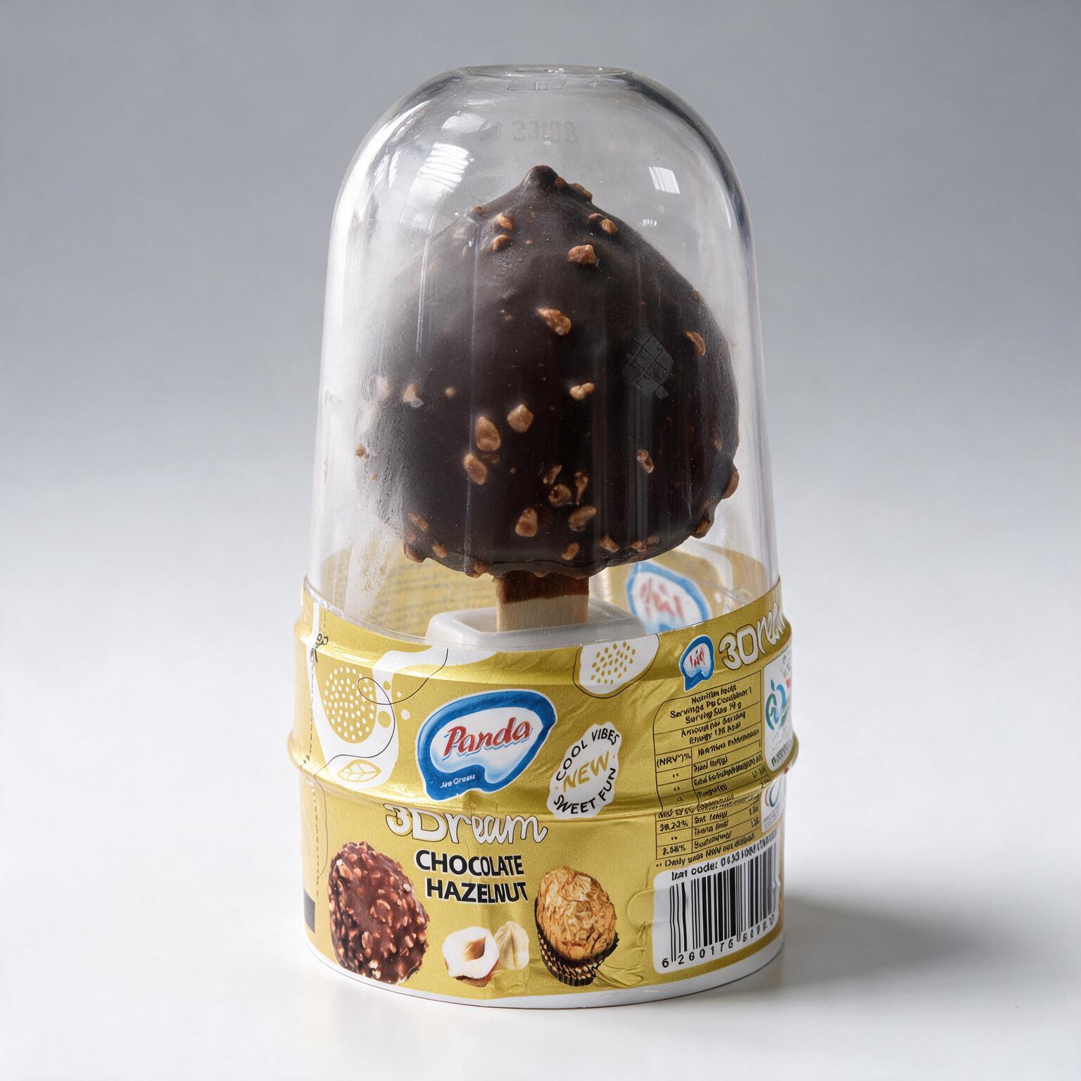Chocolate Hazelnut 3D Ice Cream | Panda