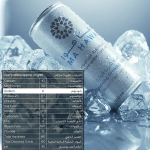 Ma Hawa Bottled Drinking Sparkling Water Can 24 x 330ml Pack