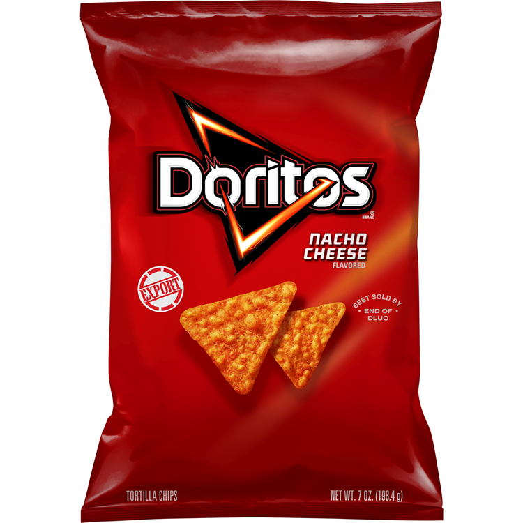 Doritos Nacho Cheese Flavored Tortilla Chips, 7 OZ 1(98.4gm)Export)
