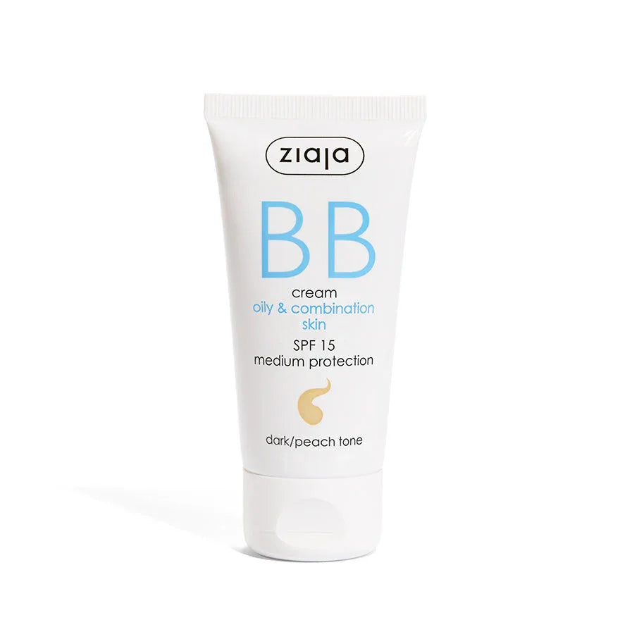 BB Cream Oily & Combination Skin, SPF15 Medium Protection Dark/Peach Tone (Ziaja) - Image 1