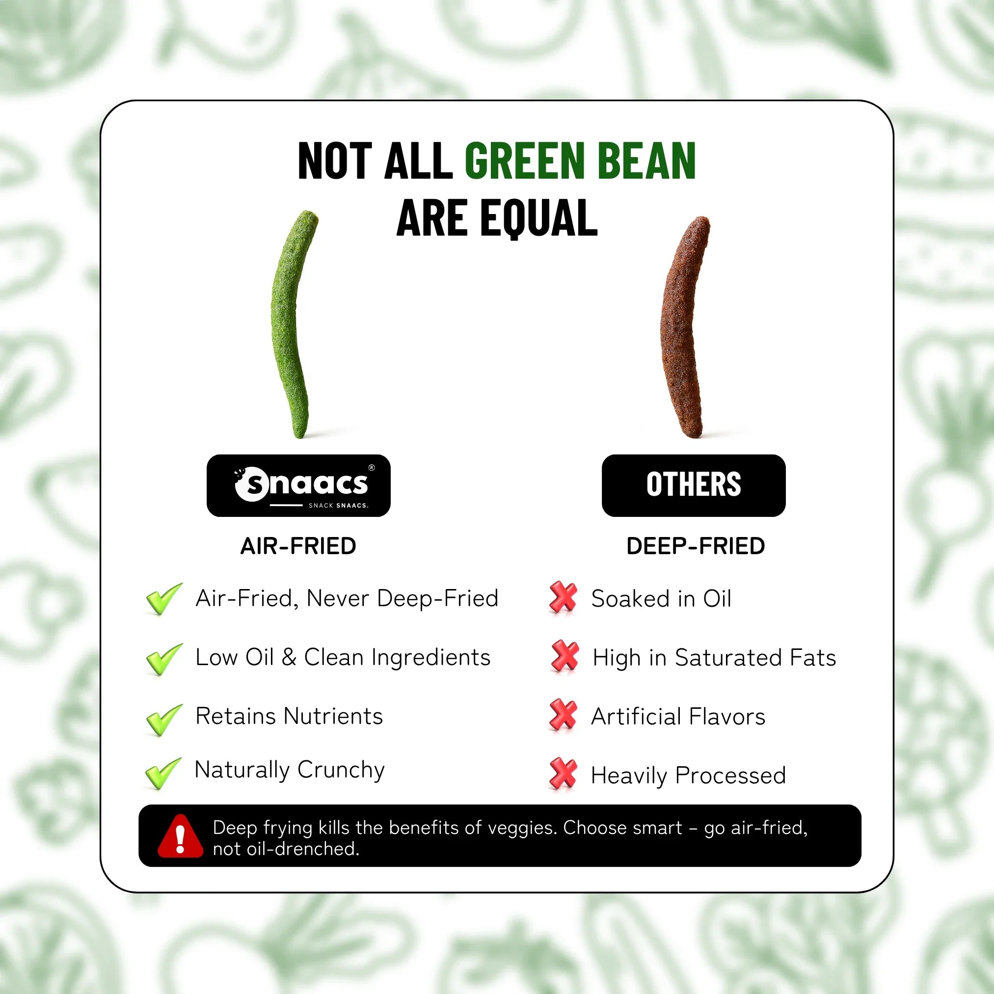 Snaacs Air Fried Green Bean 56g
