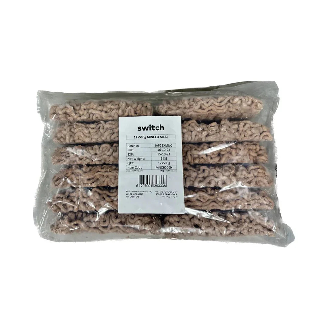 Switch plant-based minced meat, 12 x 500g packs, vacuum-sealed, from iPlantBased UAE