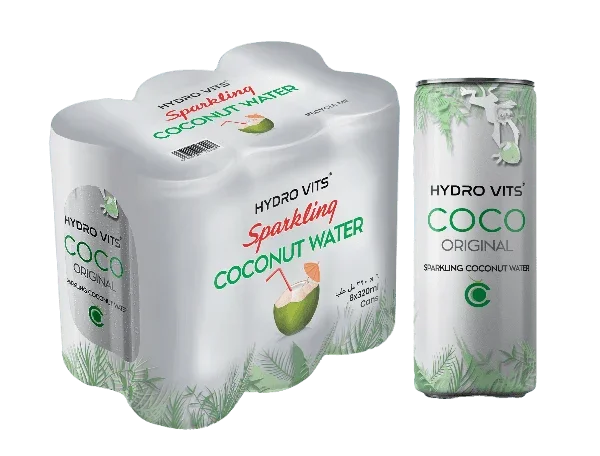 Hydro Vits Sparkling Coconut Water 6 x 320ml Case