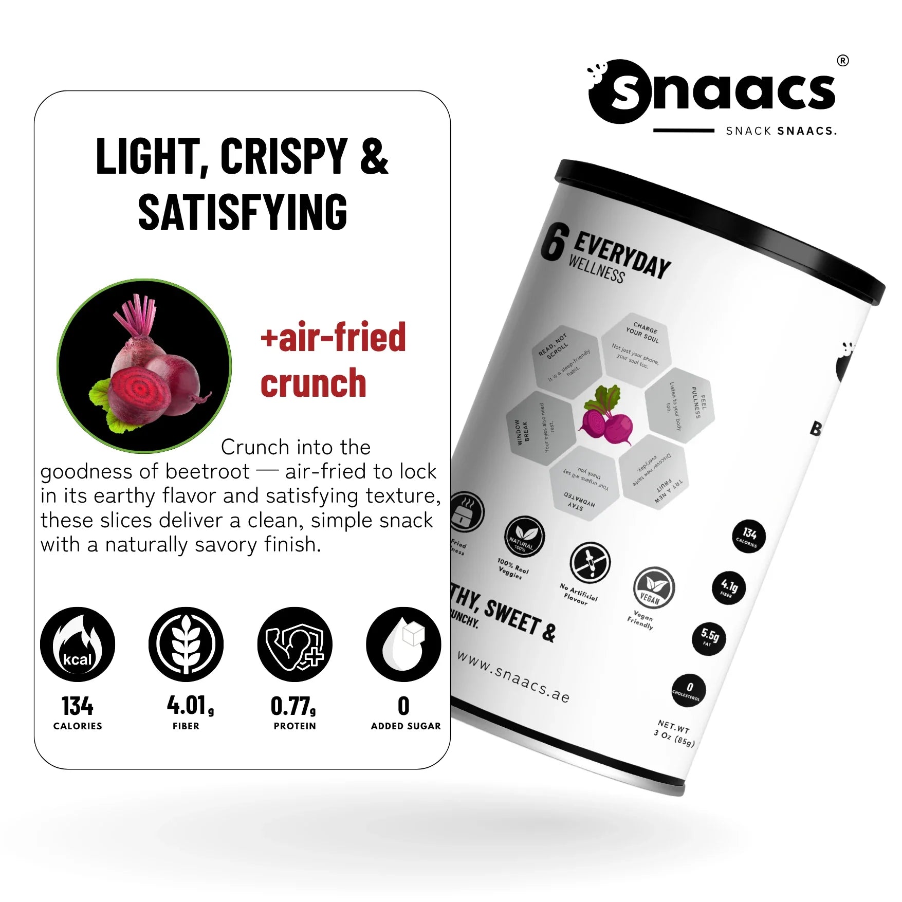 Snaacs Air Fried Beetroot Slice 85g