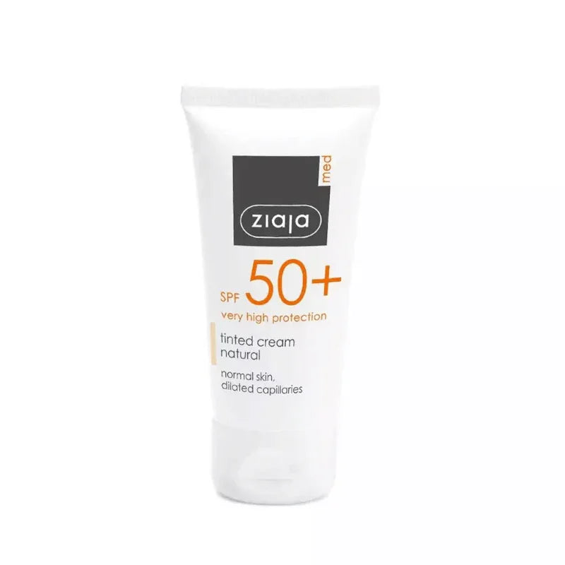 SPF 50+ Tinted Cream Natural Cream Normal Skin Dilated Capillaries (Ziaja)