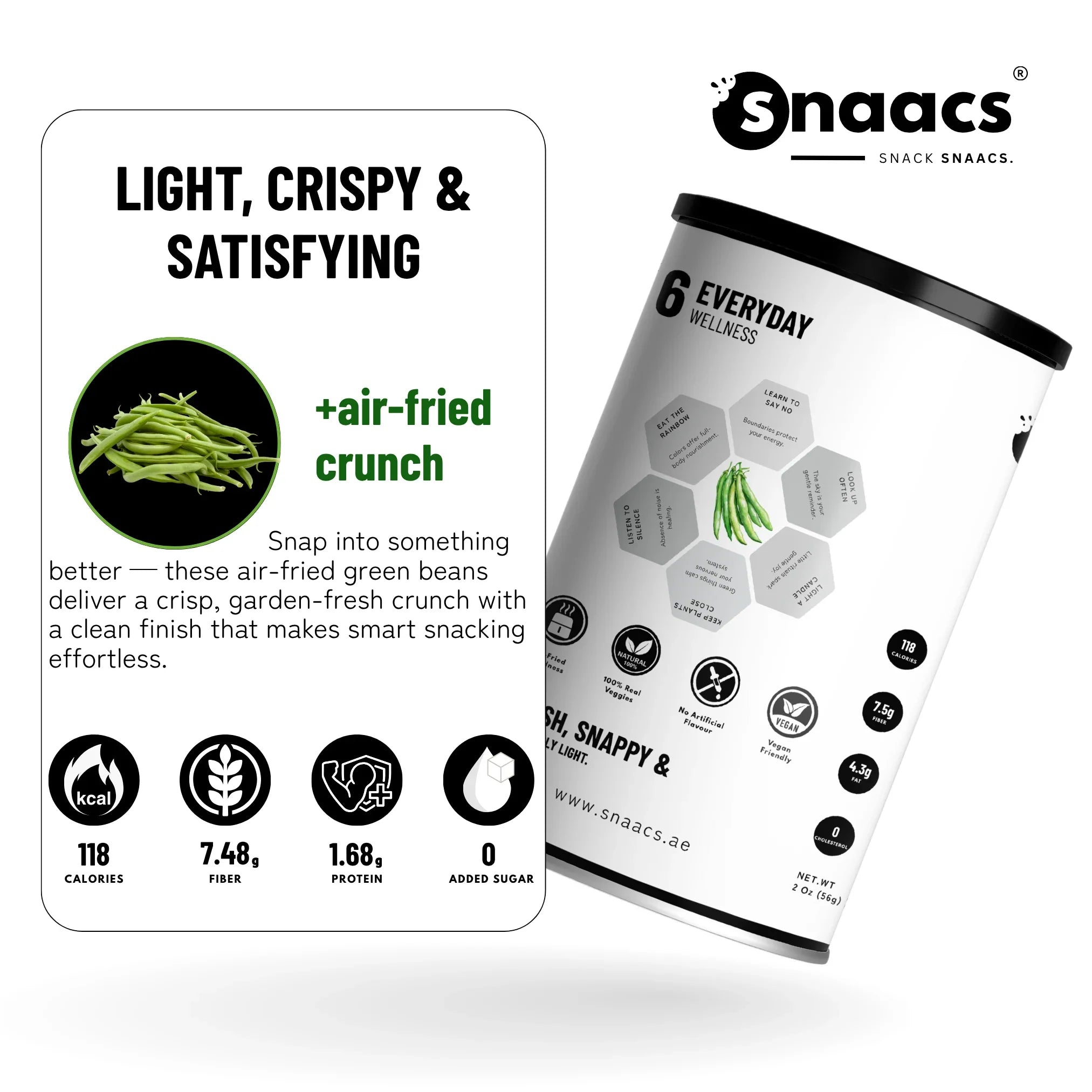 Snaacs Air Fried Green Bean 56g