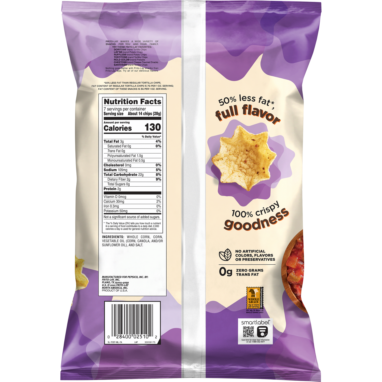 Tostitos Baked Scoops Tortilla Chips, 50% Less Fat 7 OZ (198.4g) - Export
