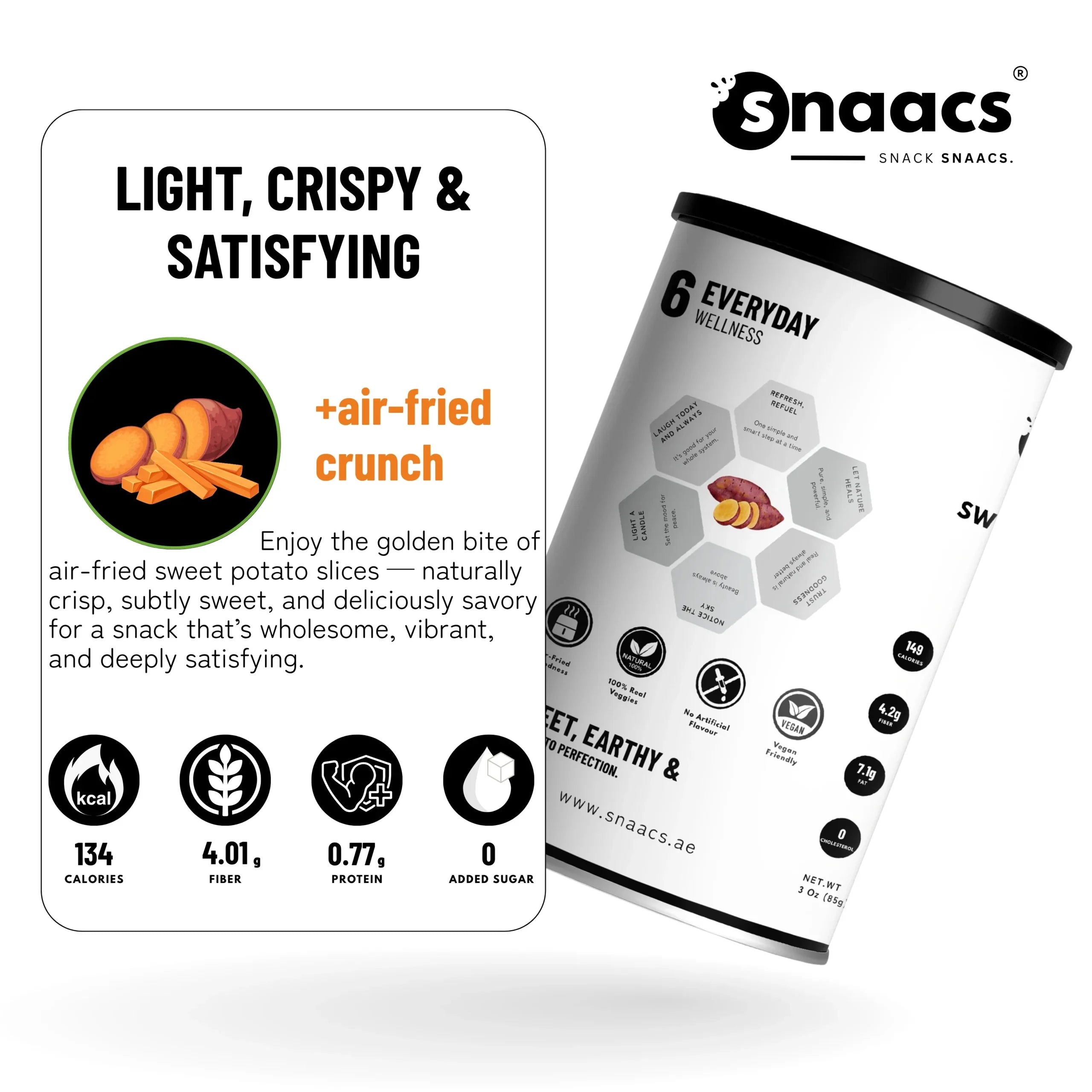 Snaacs Air Fried Sweet Potato Slice 85g